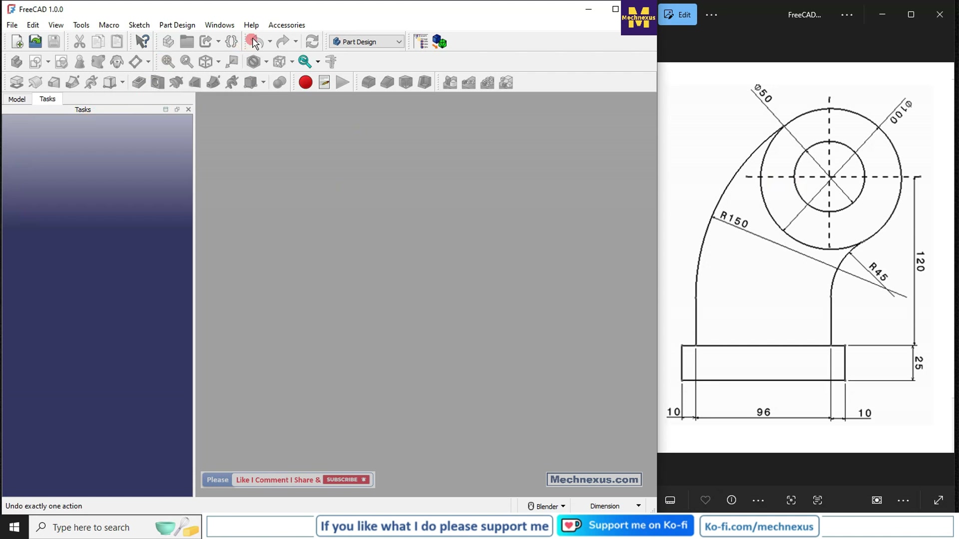 'Video thumbnail for FreeCAD Sketing Exercise 03_YTBG'
