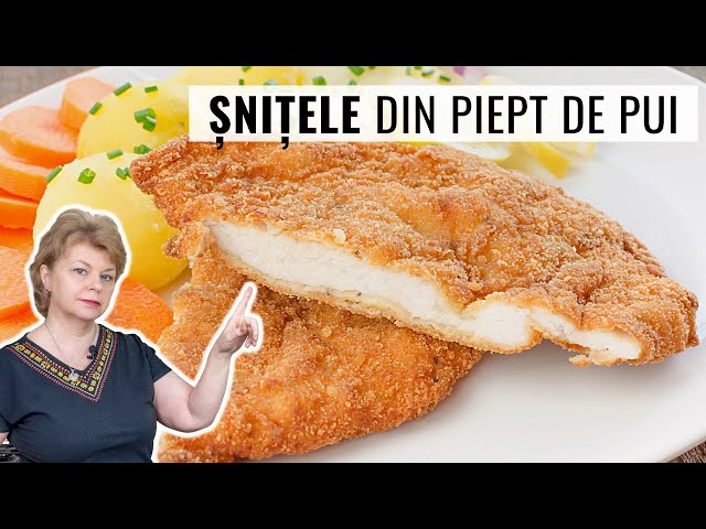 'Video thumbnail for 👉 ȘNIȚELE din PIEPT de PUI 🐥 fragede și ne-uleioase. Rețeta de șnițele pane în crustă de pesmet.'