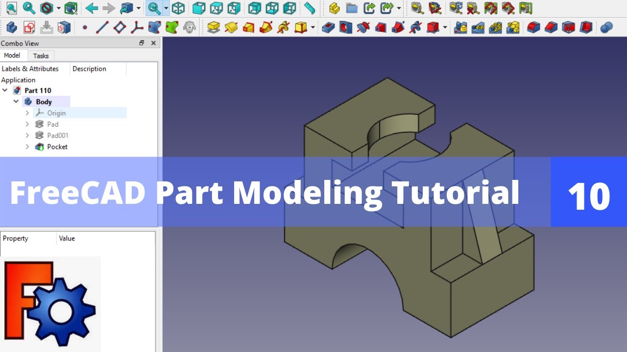 'Video thumbnail for FreeCAD Part Modeling Tutorial 10 | FreeCAD Tutorial | FreeCAD Beginner Tutorial | Mechnexus |'