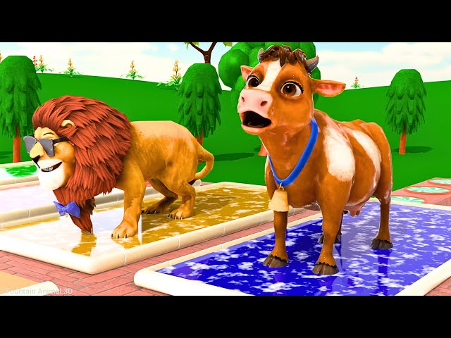 Video thumbnail for Paint Animals Duck Tiger Cow Lion Buffalo Gorilla Elephant Dinosaur Fountain Crossing Animal Game