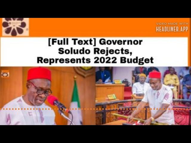 Video thumbnail for [Full Text] Governor Soludo Rejects, Represents 2022 Budget ~ OsazuwaAkonedo