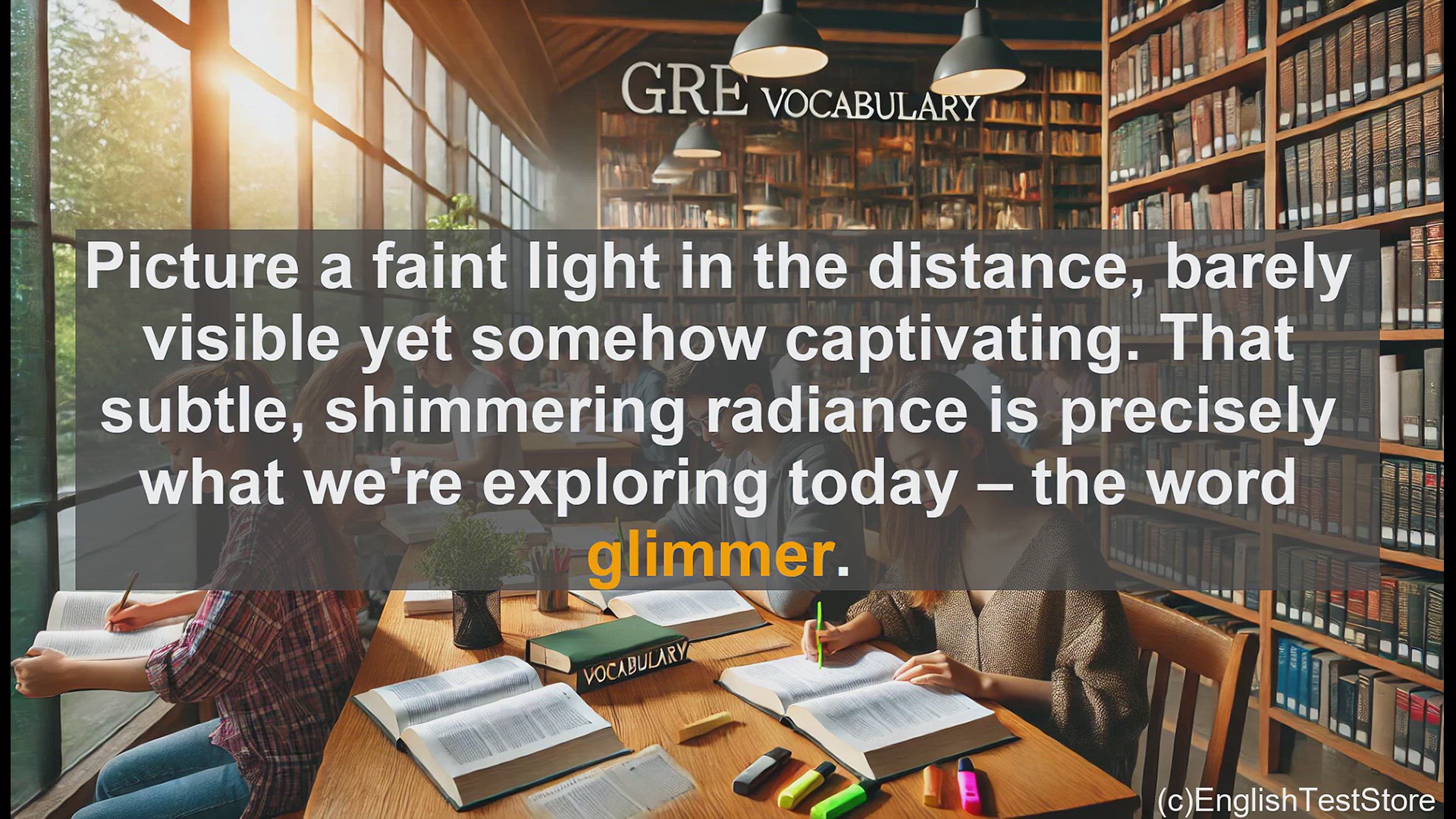 'Video thumbnail for GRE Vocabulary Lesson: Exploring the Nuances of the Word 'Glimmer''