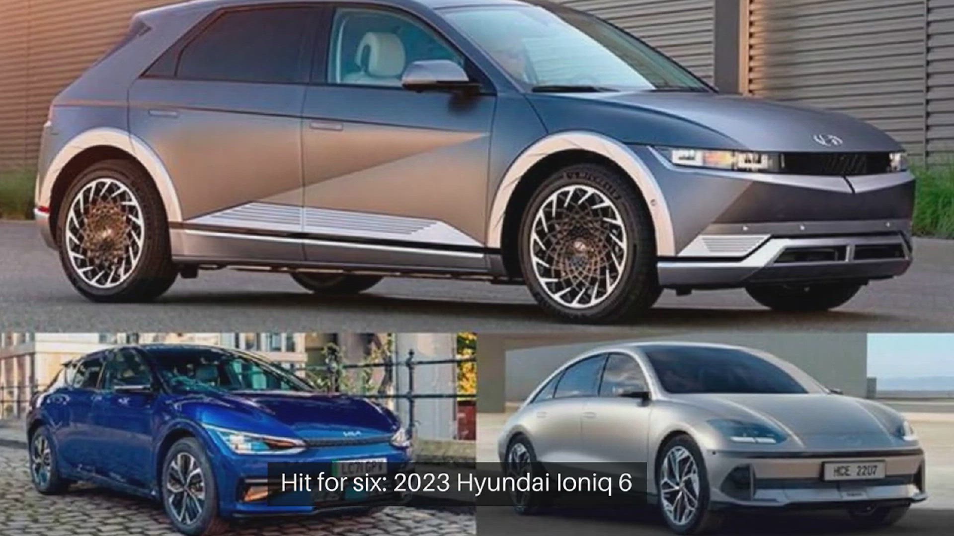 'Video thumbnail for Hit for six: 2023 Hyundai Ioniq 6 v Kia EV6'