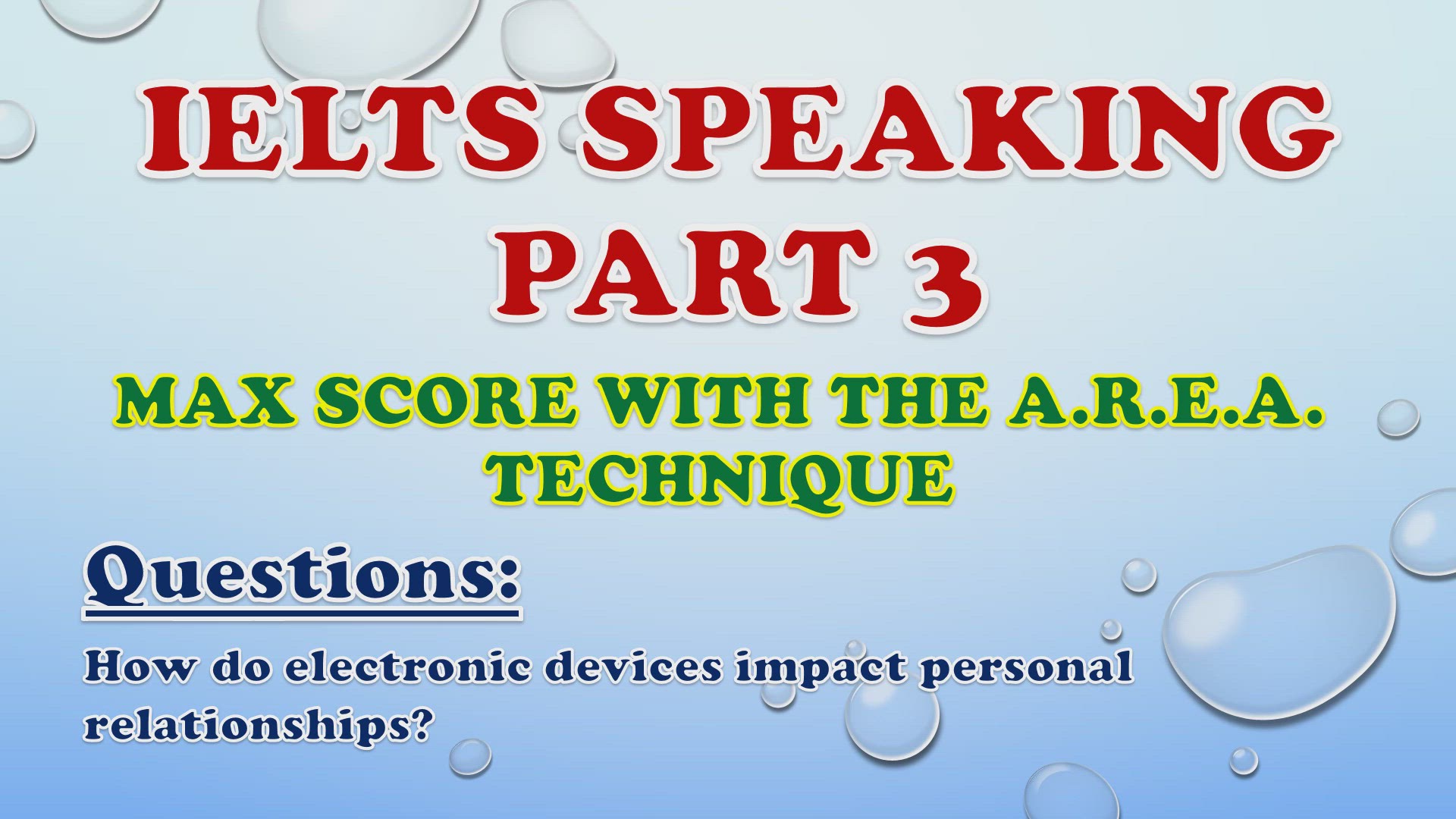 'Video thumbnail for How do electronic devices impact personal relationships? - IELTS Speaking Part 3'