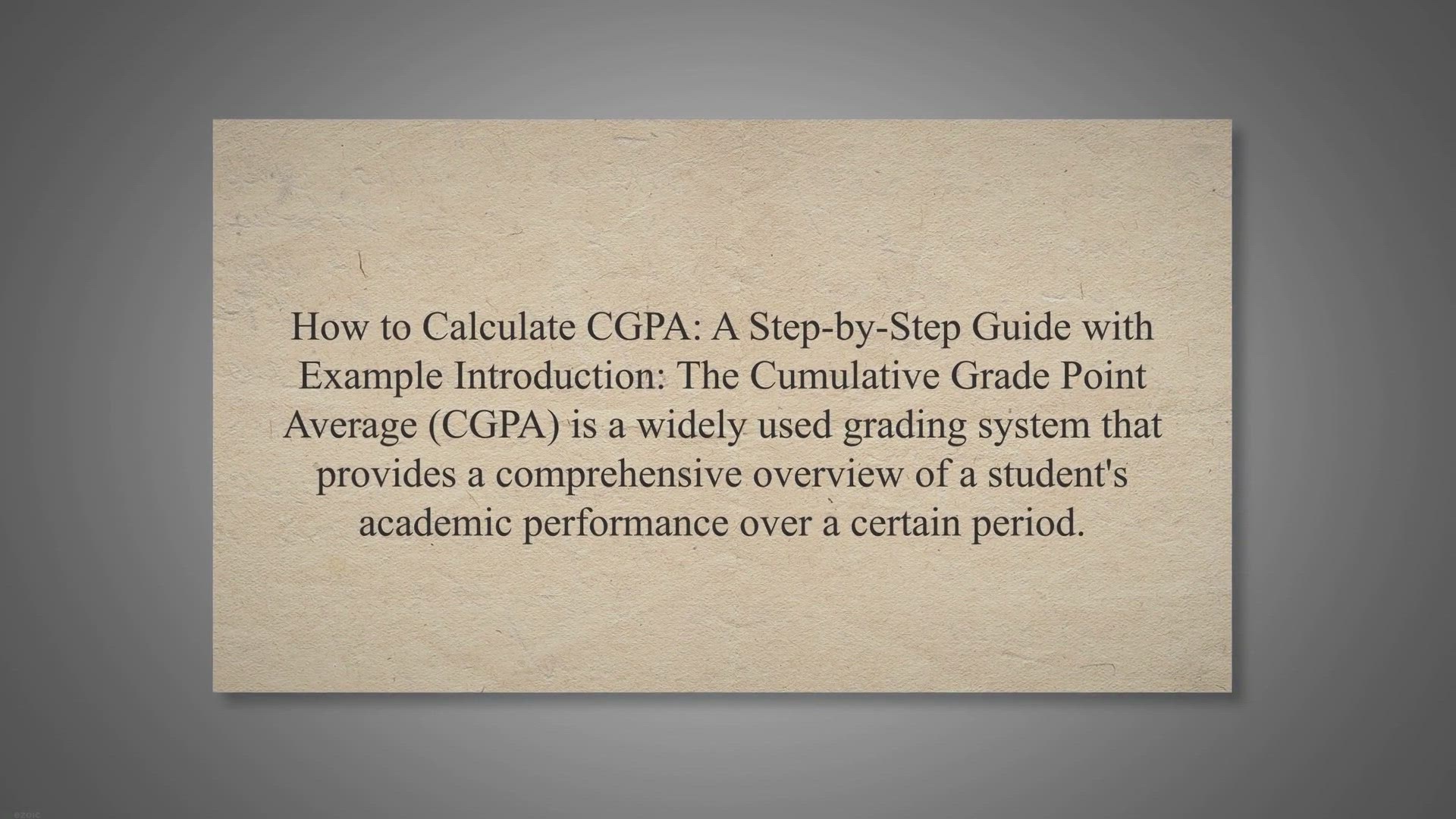 'Video thumbnail for How to Calculate CGPA: A Step-by-Step Guide with Example!'