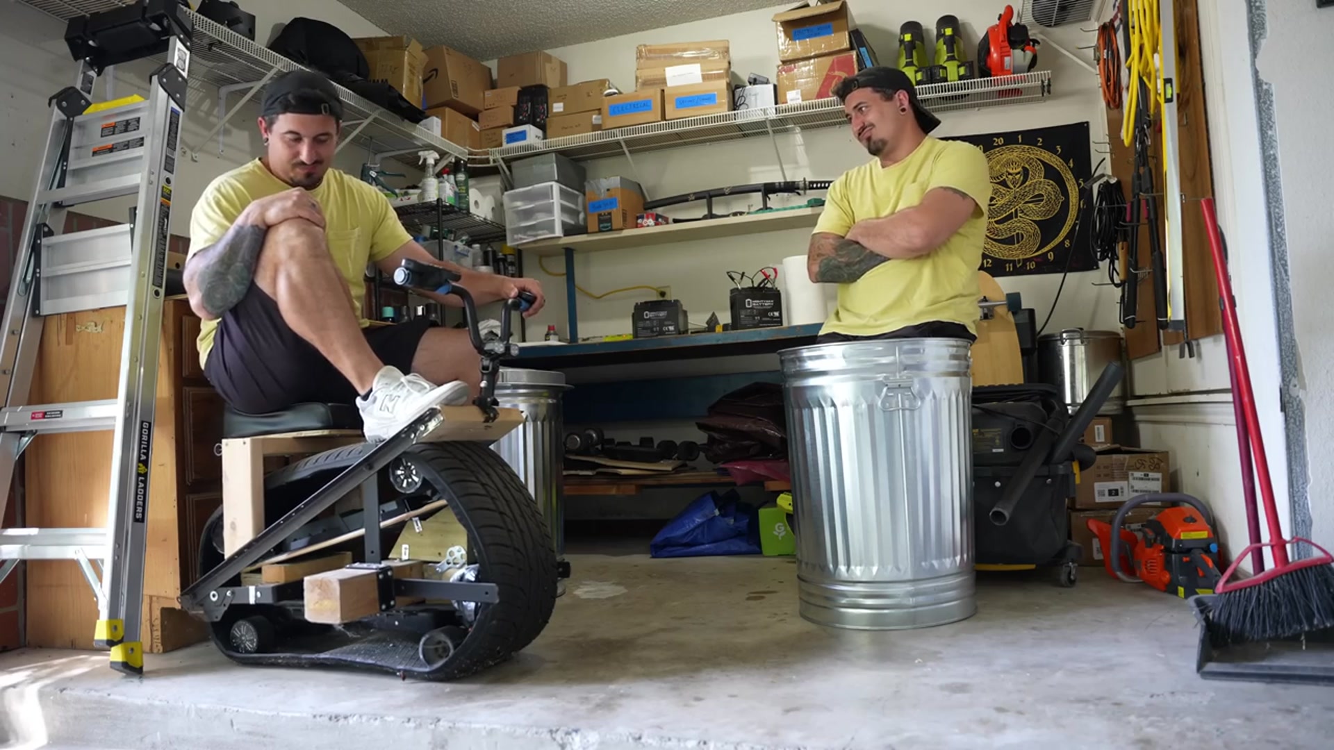 'Video thumbnail for jake carlini: building a race car from trash! diy go-kart project'