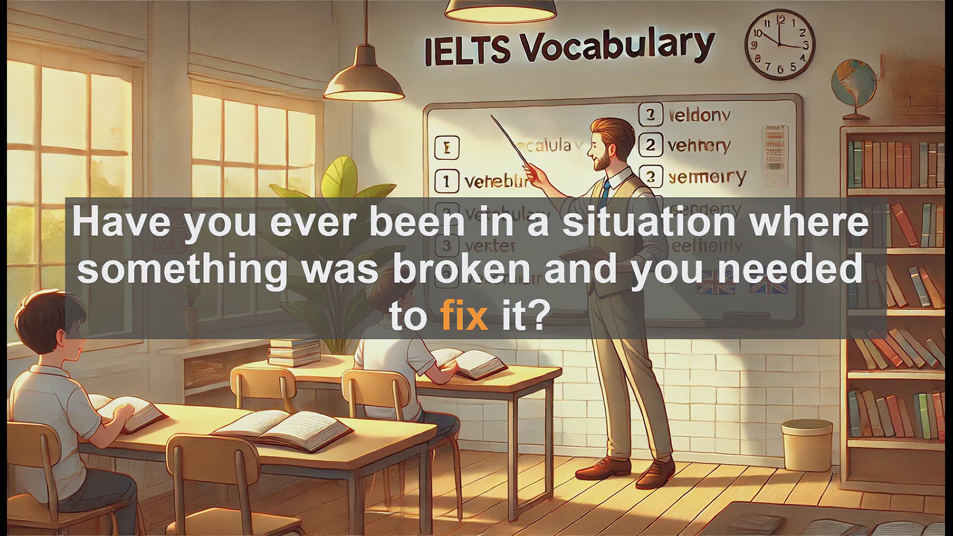 'Video thumbnail for 2500 Must Know IELTS 5.5 Vocabulary - Understanding the Word 'Fix' for IELTS: Verb and Noun Usage'