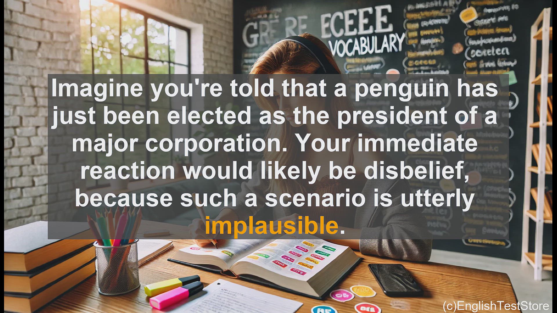 'Video thumbnail for GRE Vocabulary Lesson: Exploring the Meaning and Usage of 'Implausible''