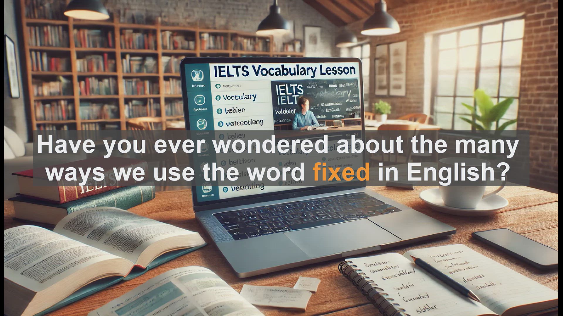 'Video thumbnail for 2500 Must Know IELTS 5.5 Vocabulary - Understanding 'Fixed' in English: IELTS Vocabulary Guide'