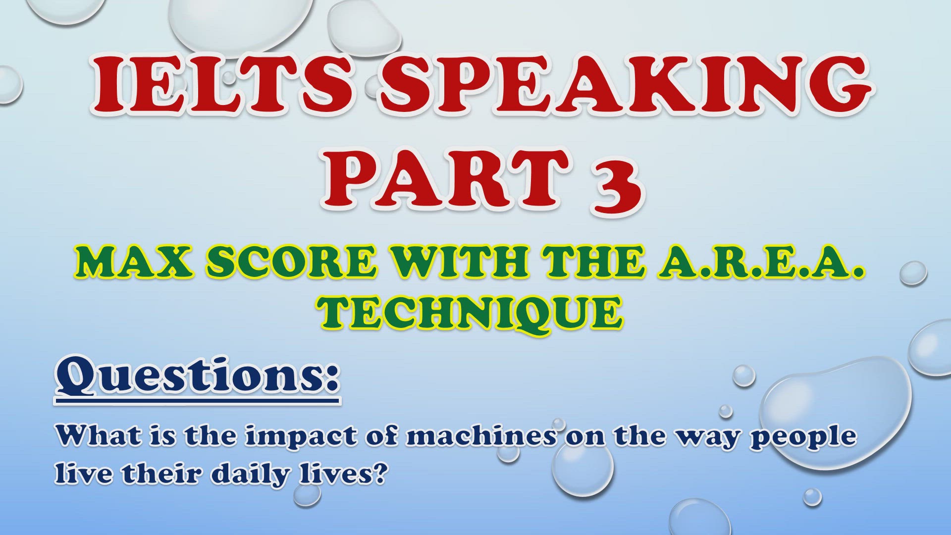 'Video thumbnail for What is the impact of machines on the way people live their daily lives? - IELTS Speaking Part 3'
