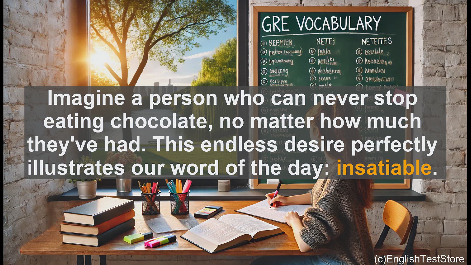 'Video thumbnail for GRE Vocabulary Lesson: Insatiable - Understanding the Unquenchable Desire'