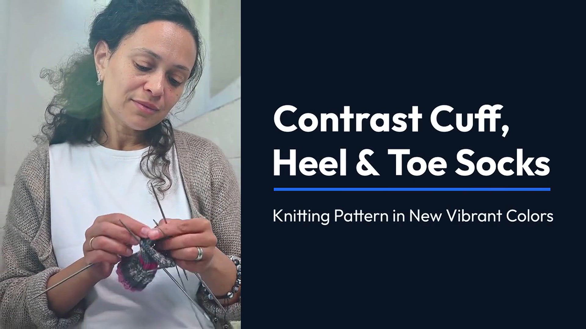 'Video thumbnail for Contrast Cuff Heel Toe Socks Knitting Pa'