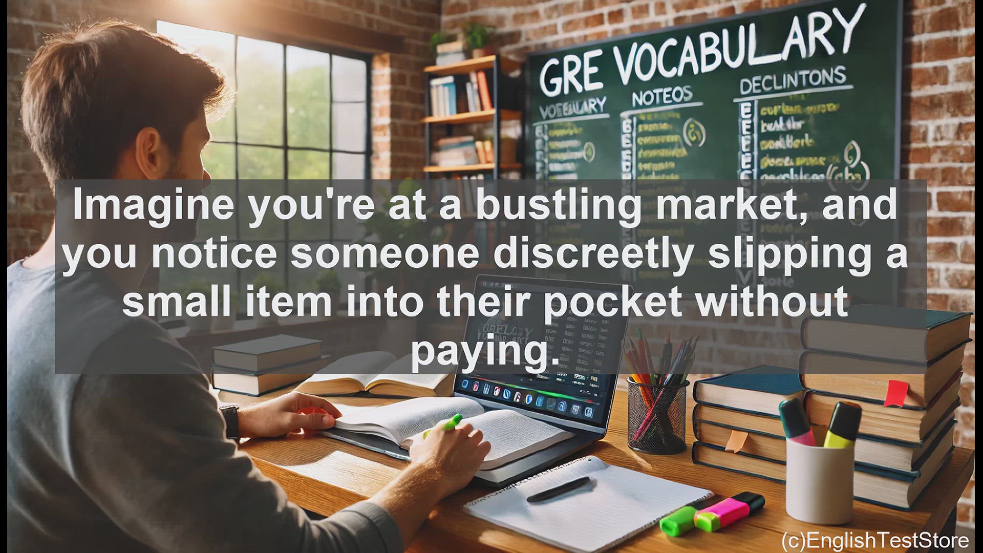 'Video thumbnail for GRE Vocabulary Lesson: Filching - The Art of Sneaky Theft'