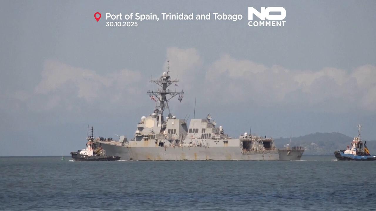 Video thumbnail for Destroyer USS Gravely leaves Trinidad and Tobago