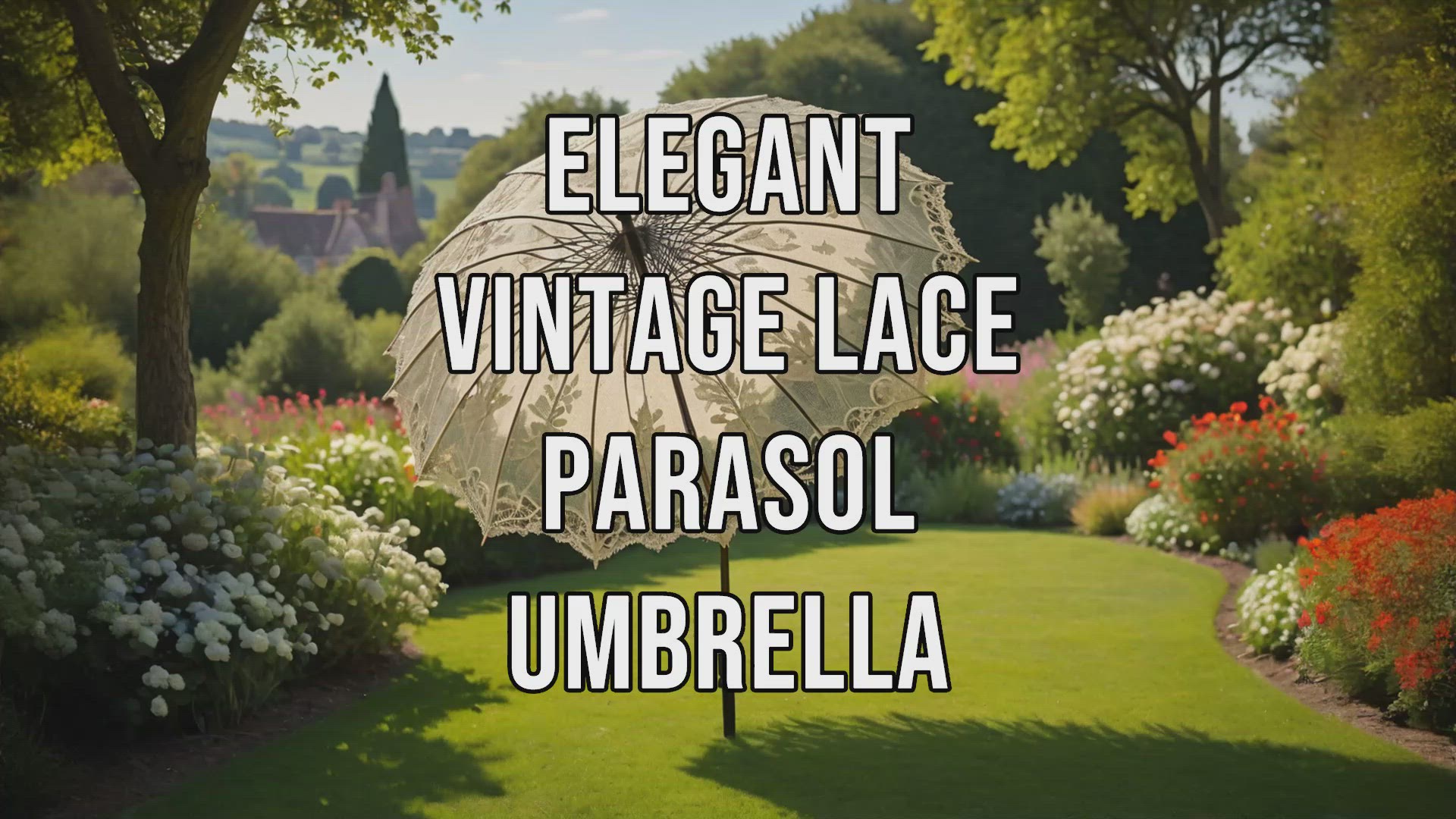 'Video thumbnail for Elegant Vintage: Lace Parasol Umbrella'