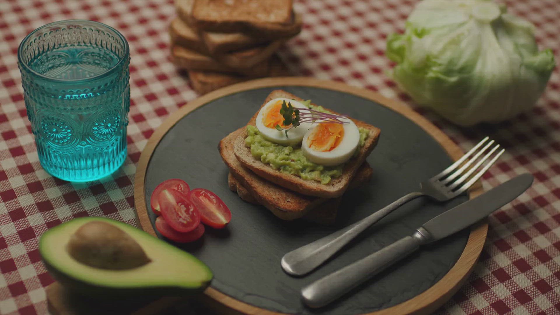 'Video thumbnail for Beef and Avocado Toast with Poached Eggs'
