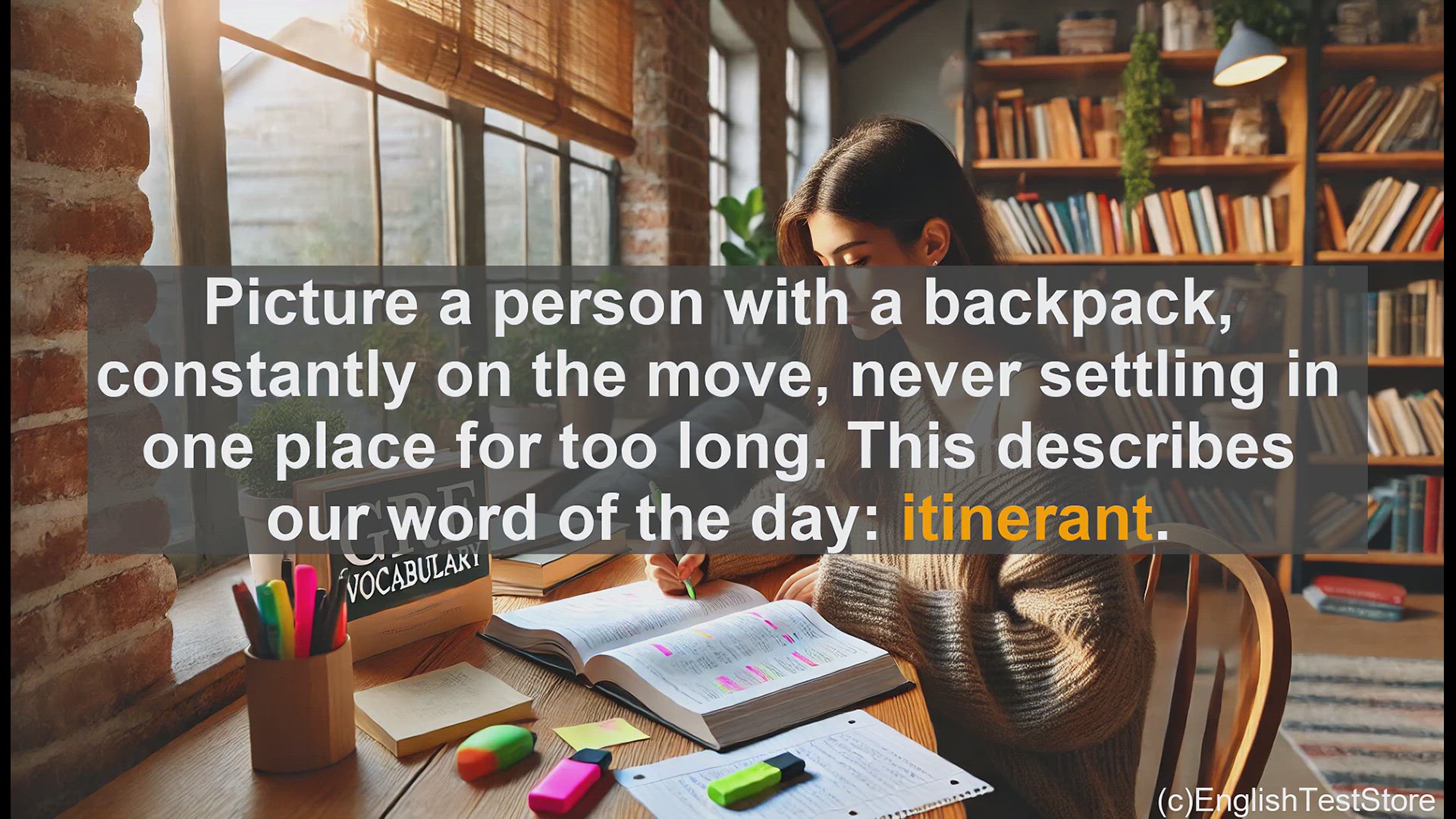 'Video thumbnail for GRE Vocabulary Lesson: The Life of an Itinerant Traveler'