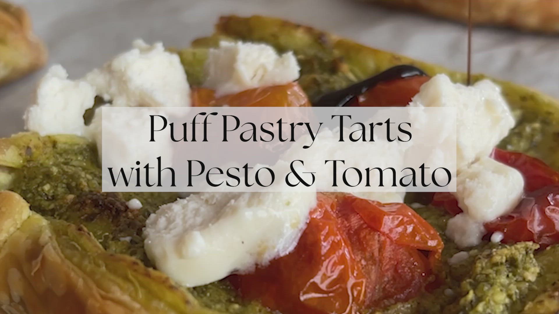 'Video thumbnail for Puff Pastry Tarts with Pesto & Tomato'