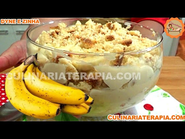 'Video thumbnail for PAVÊ PUDIM CREMOSO DE BANANA - SOBREMESA AMERICANA FÁCIL - BANANA PUDDING'