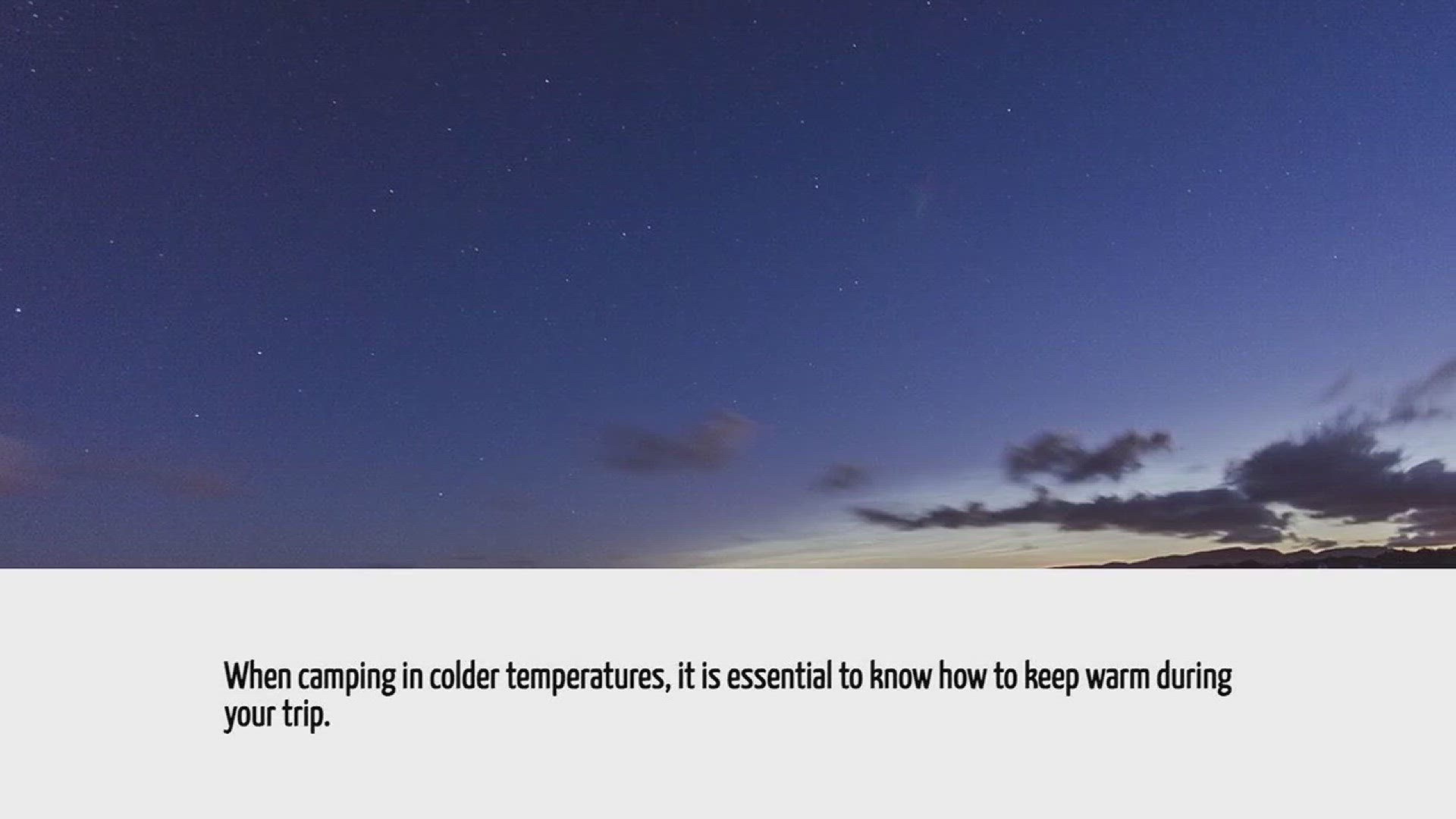 Video thumbnail for How To Keep Warm When Camping