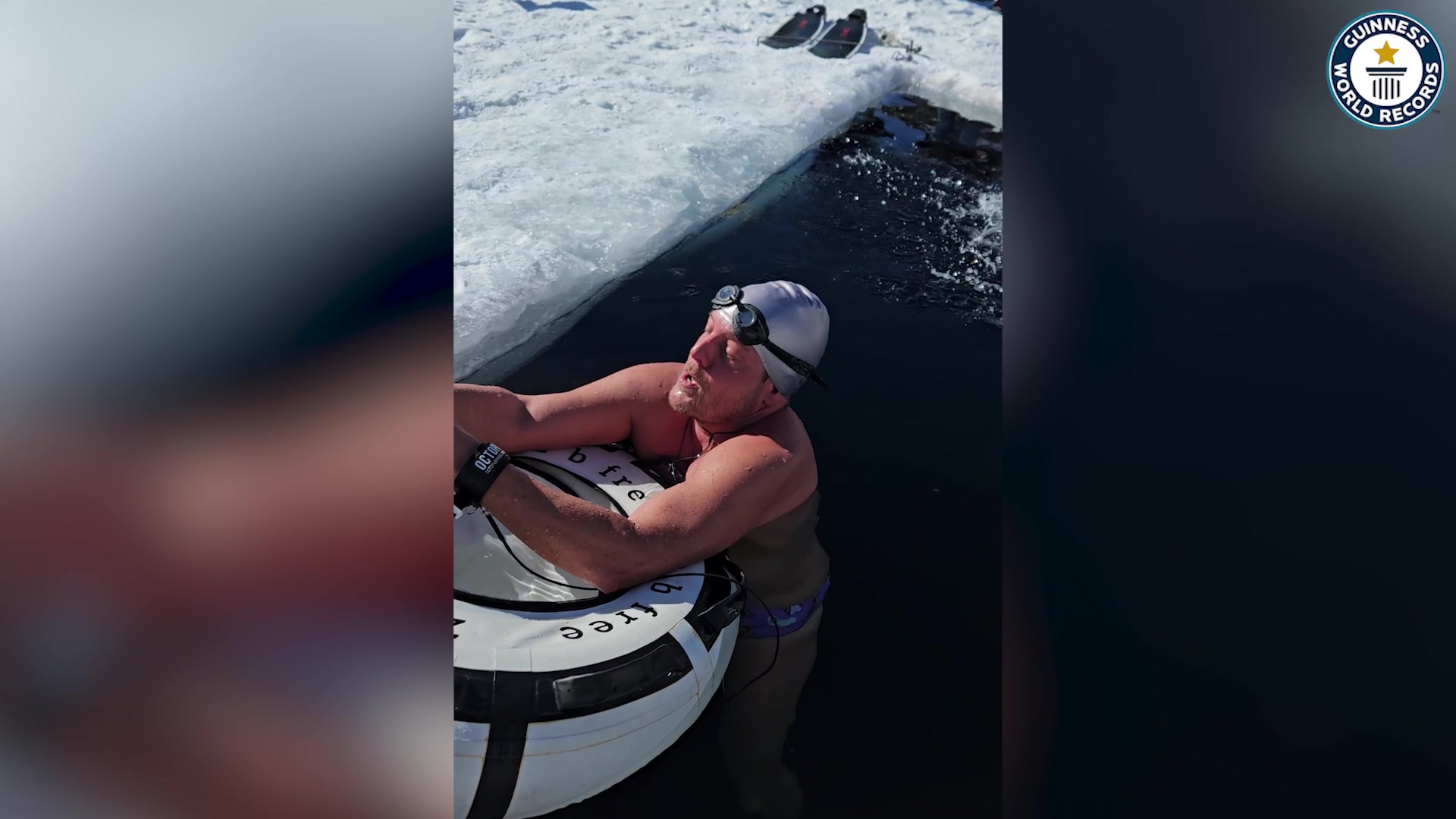 Video thumbnail for Deepest dive under ice while holding your breath