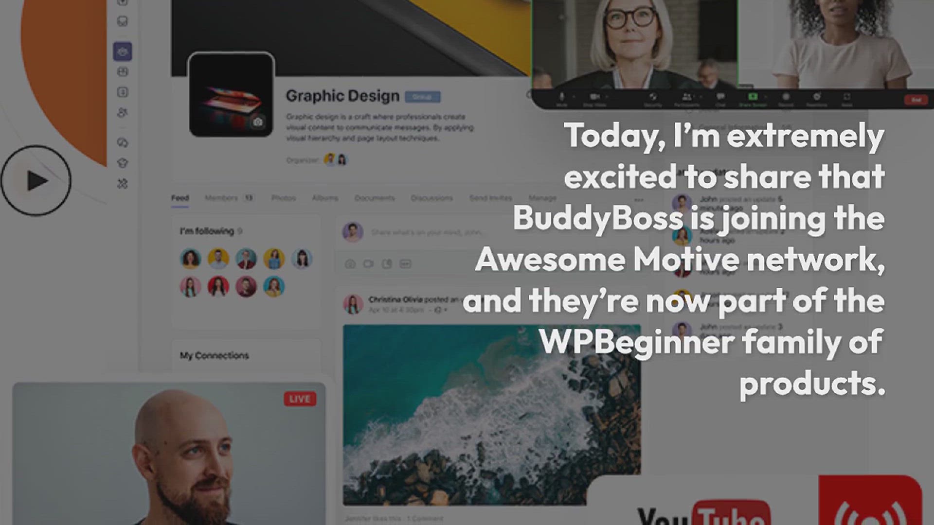 'Video thumbnail for Welcome BuddyBoss to the WPBeginner Family of Products'