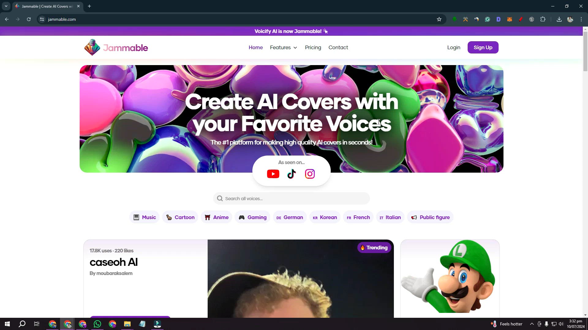 'Video thumbnail for how to use jammable ai voice cartoon characters'
