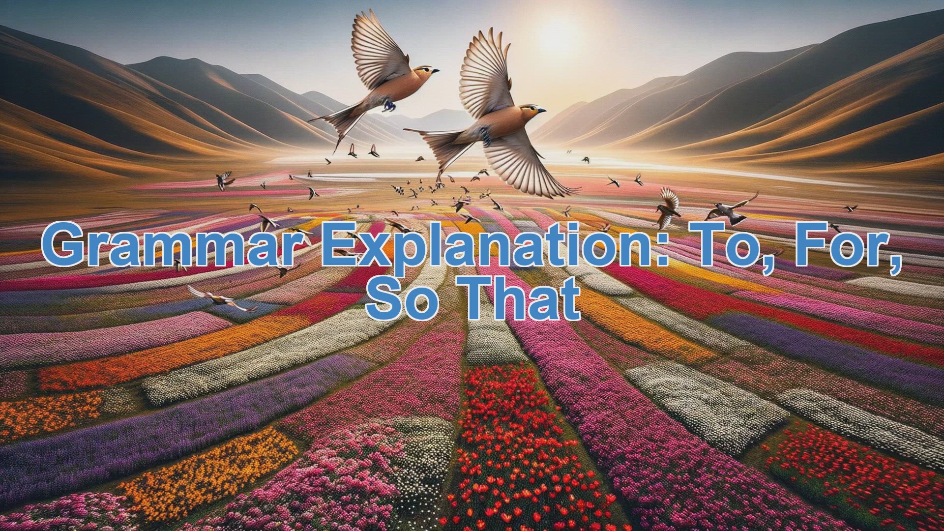 'Video thumbnail for Grammar Explanation: To, for, so that'