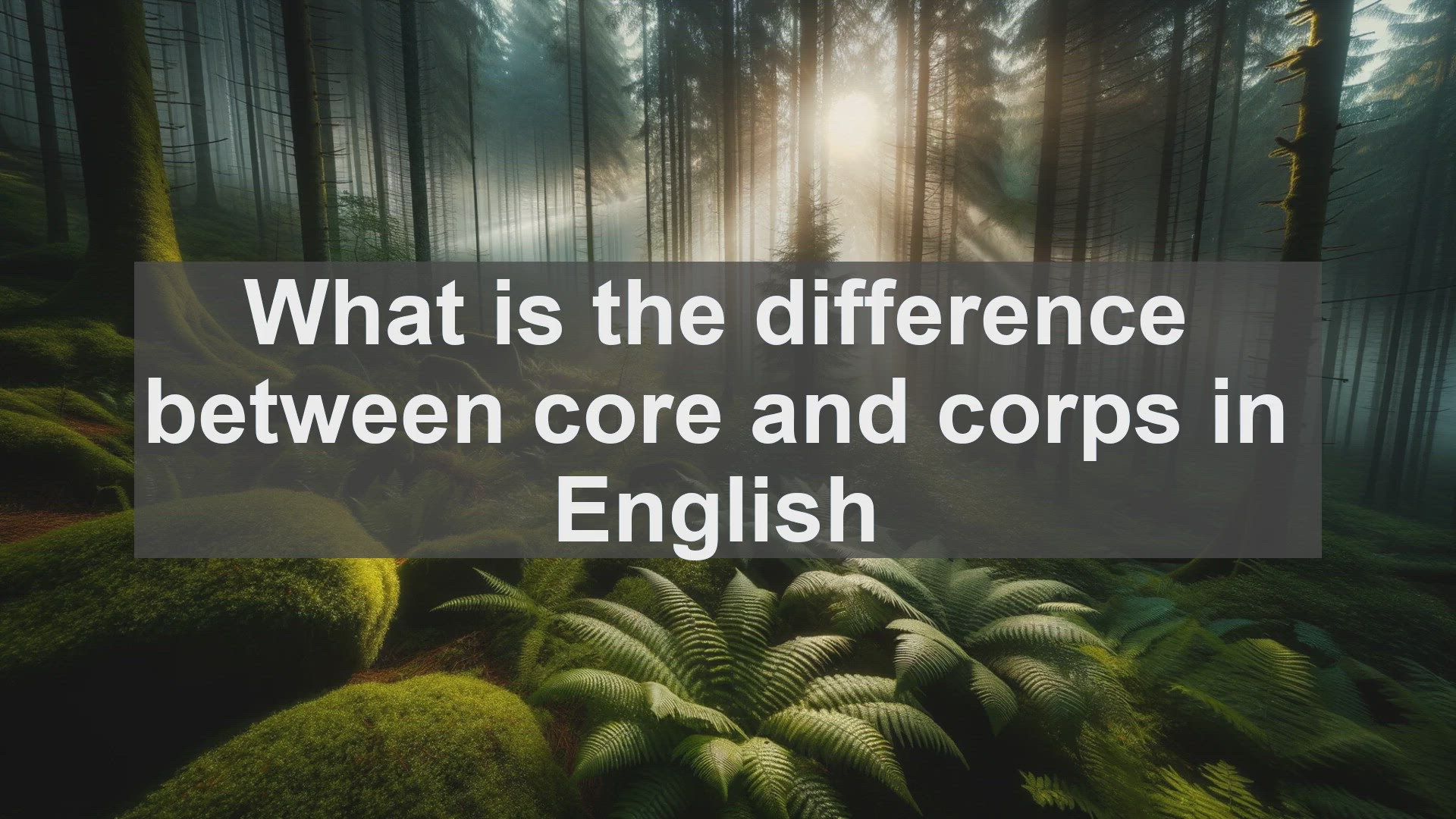 'Video thumbnail for What is the difference between core and corps in English?'