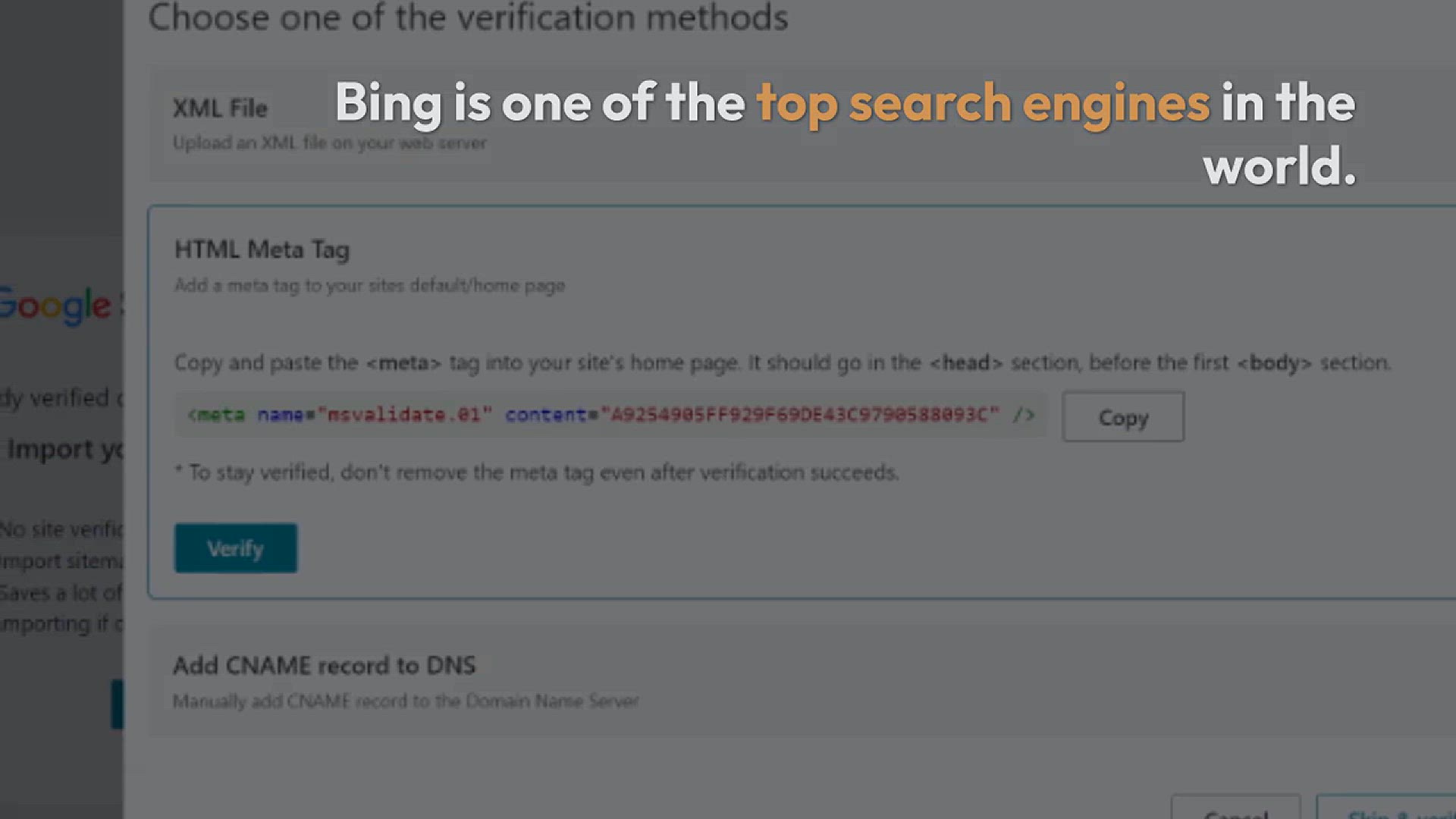 'Video thumbnail for How to Add Your Website to Bing Webmaster Tools'