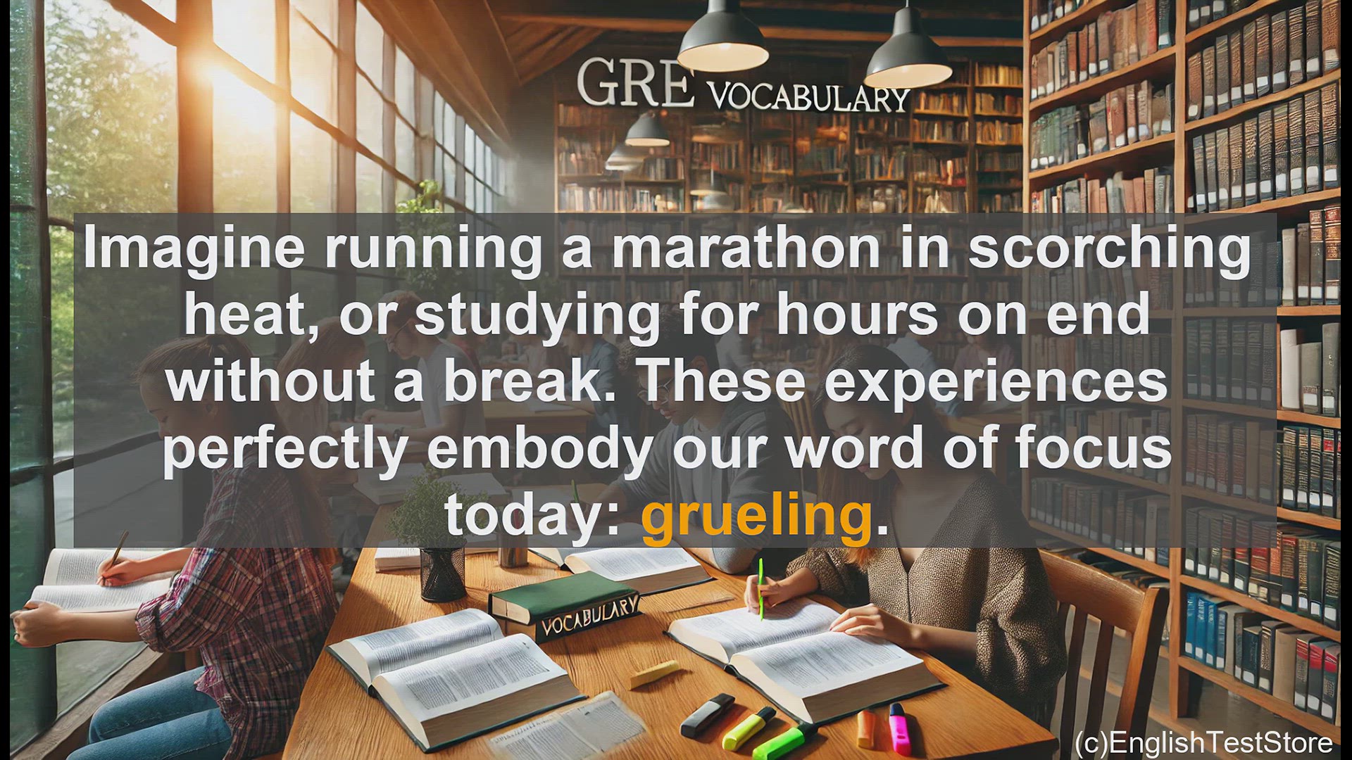 'Video thumbnail for GRE Vocabulary Lesson: Mastering the Meaning of 'Grueling' - A GRE Vocabulary Lesson'
