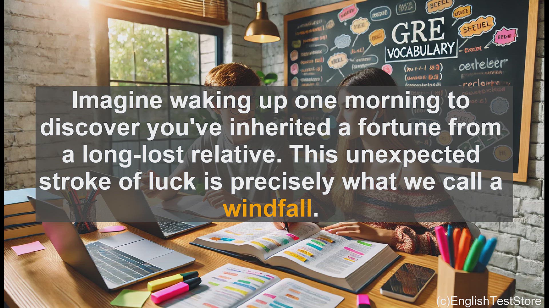 'Video thumbnail for GRE Vocabulary Lesson: Exploring the Meaning and Power of Windfall'