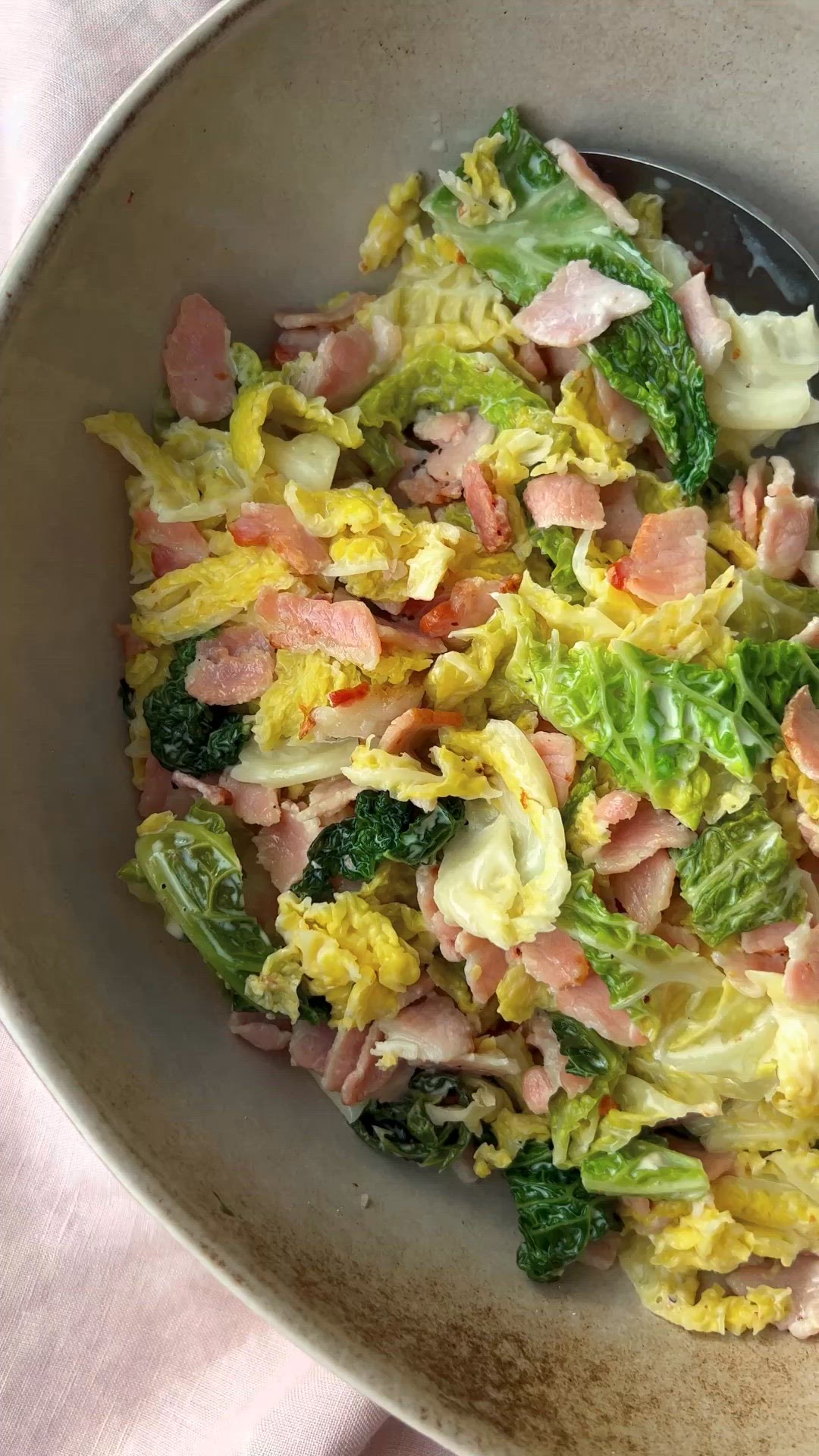 'Video thumbnail for Cabbage with Bacon & Cream'