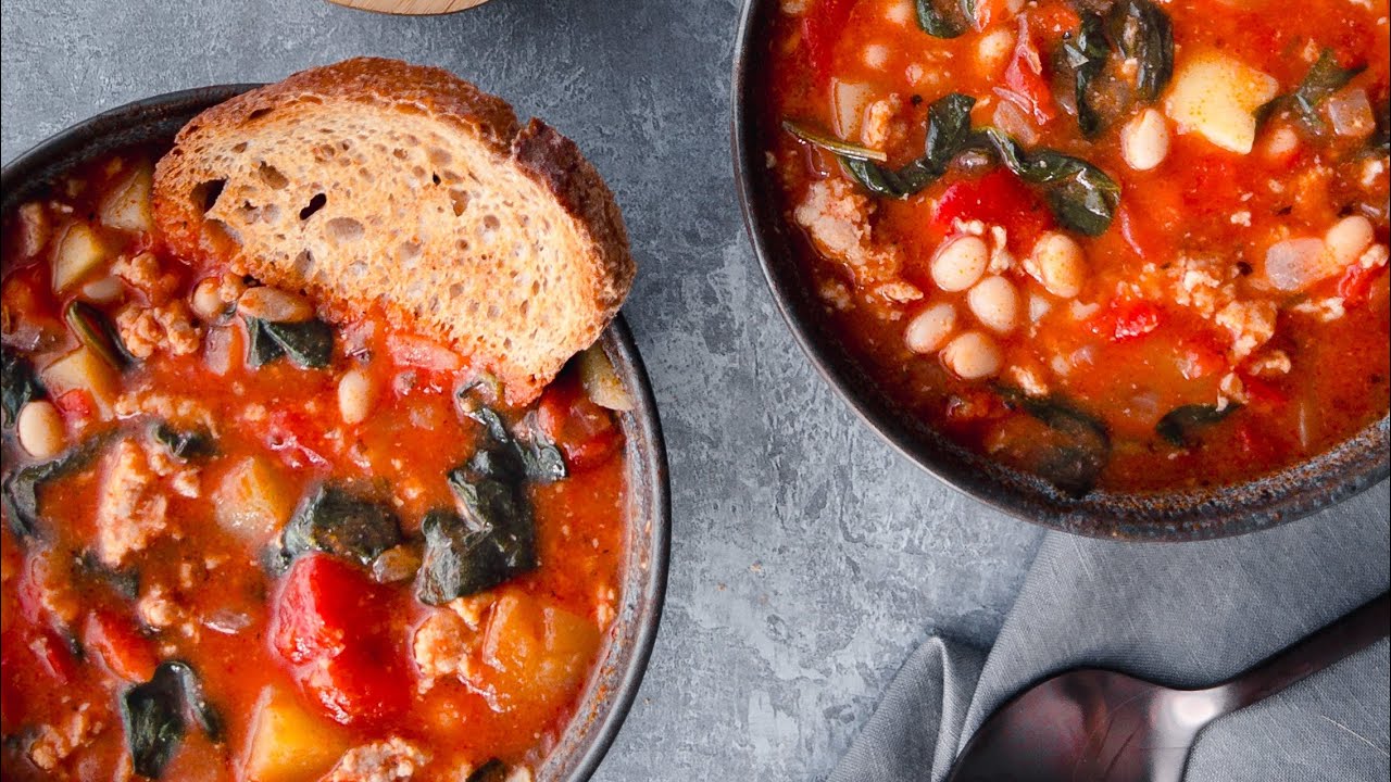 'Video thumbnail for Sausage & Tomato Soup | Family Meals'