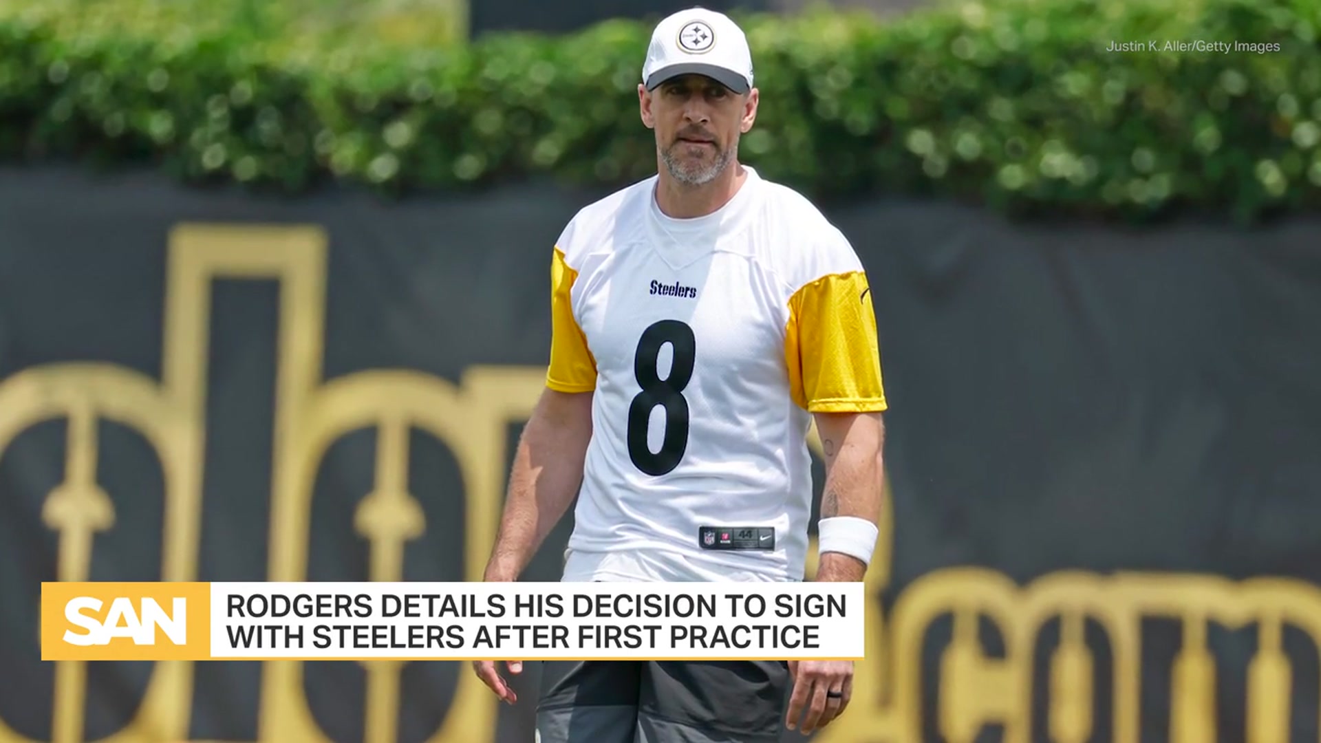 'Video thumbnail for Aaron Rodgers details decision to sign with Steelers, was ‘best for my soul’ '