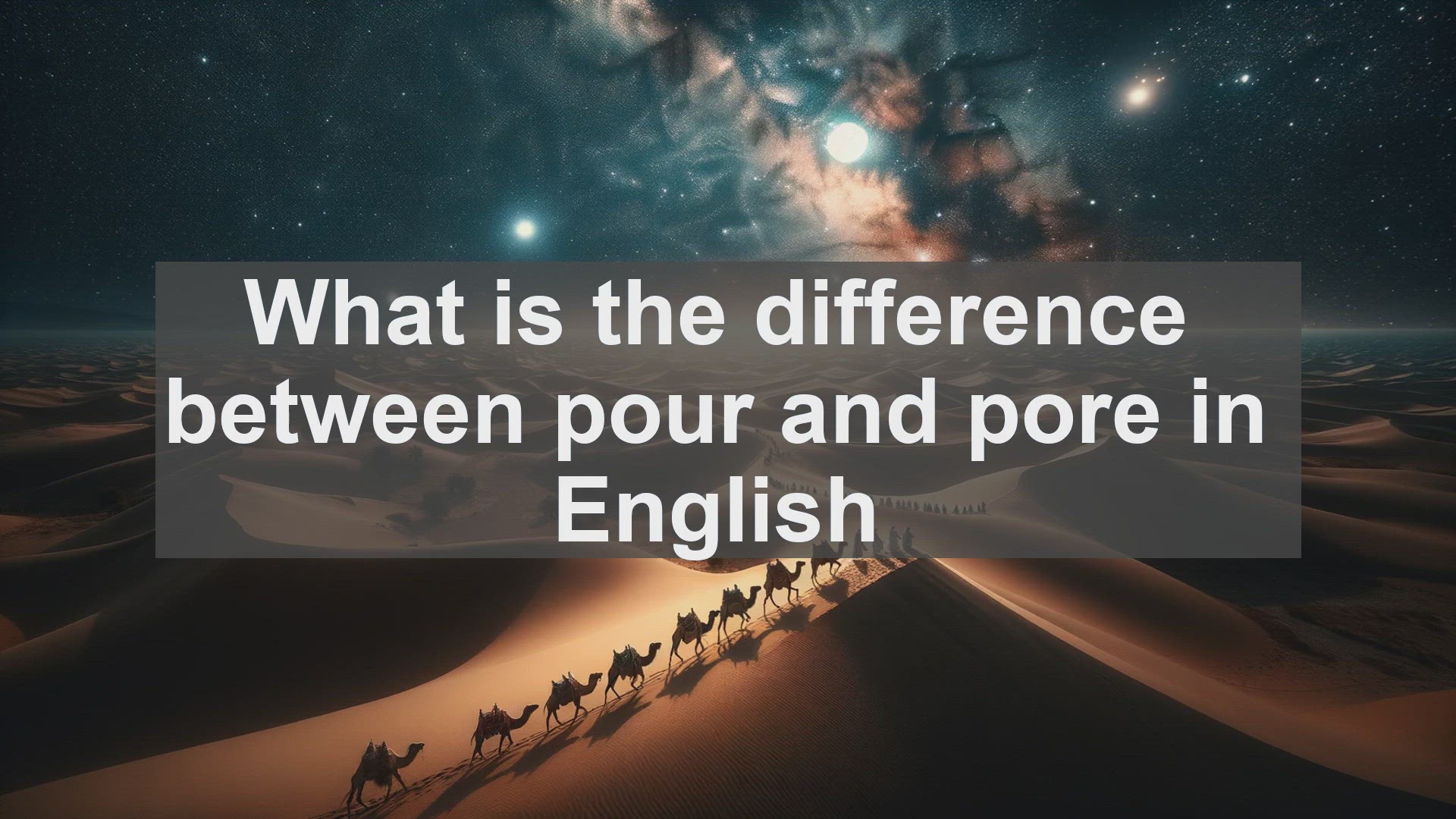 'Video thumbnail for What is the difference between pour and pore in English?'