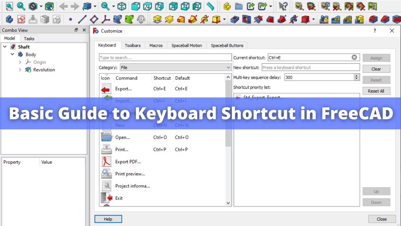 'Video thumbnail for Create Keyboard Shortcut in FreeCAD | FreeCAD | FreeCAD Settings |'