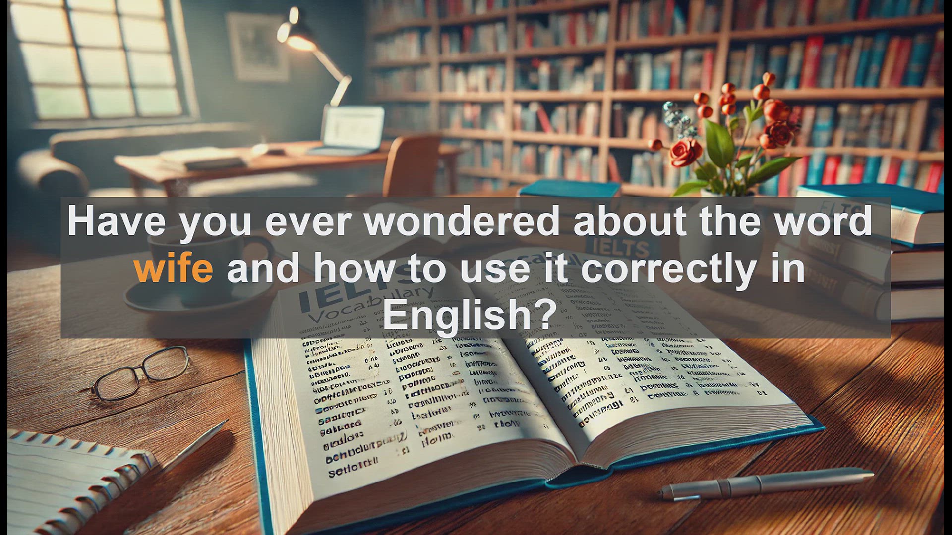 'Video thumbnail for 2500 Must Know IELTS 5.5 Vocabulary - Understanding the Word 'Wife' in English'