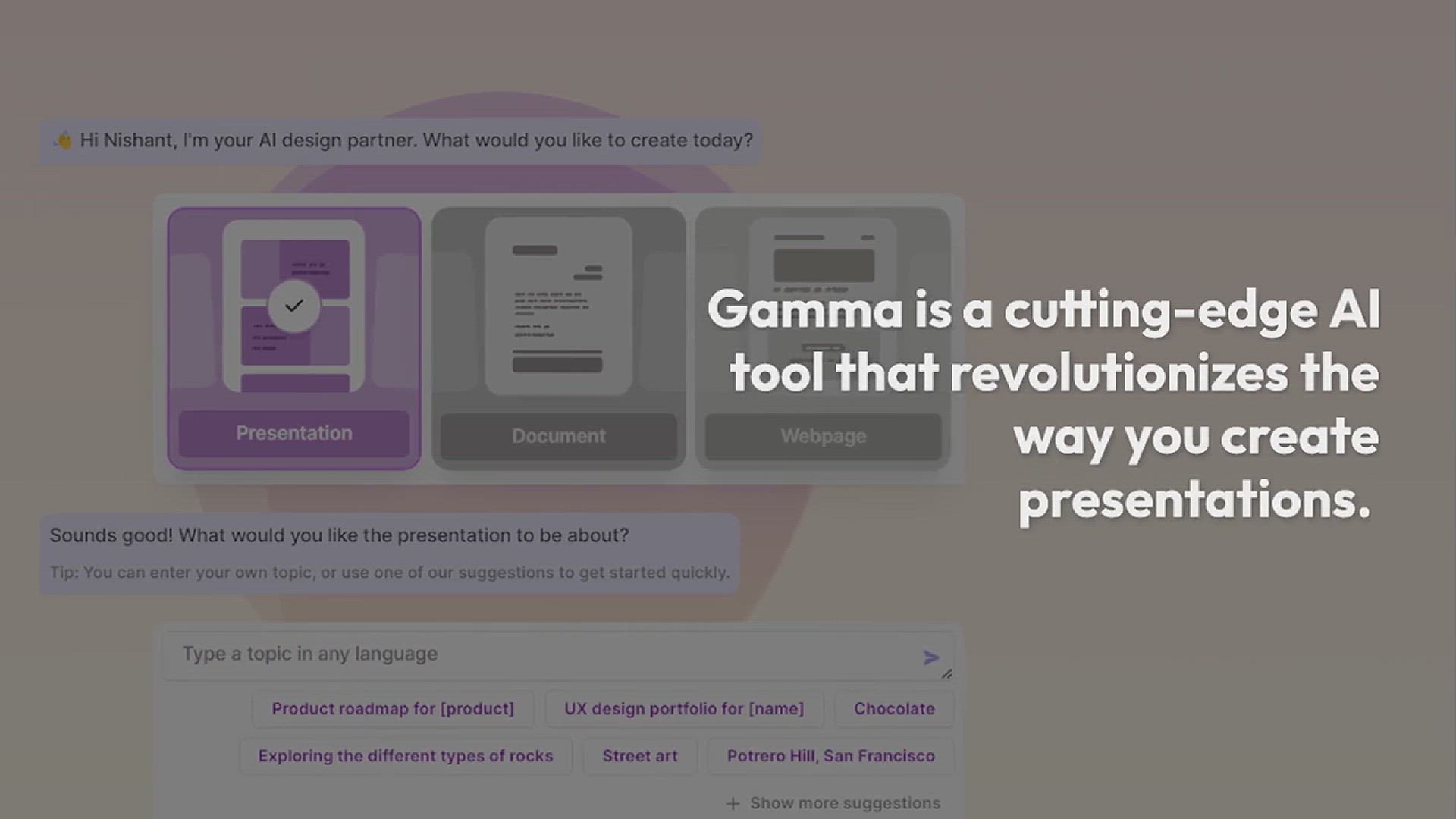'Video thumbnail for Meet Gamma: A Free AI tool that can save you hours of work by designing and customizing an entire slide deck: A Step-by-Step Guide'