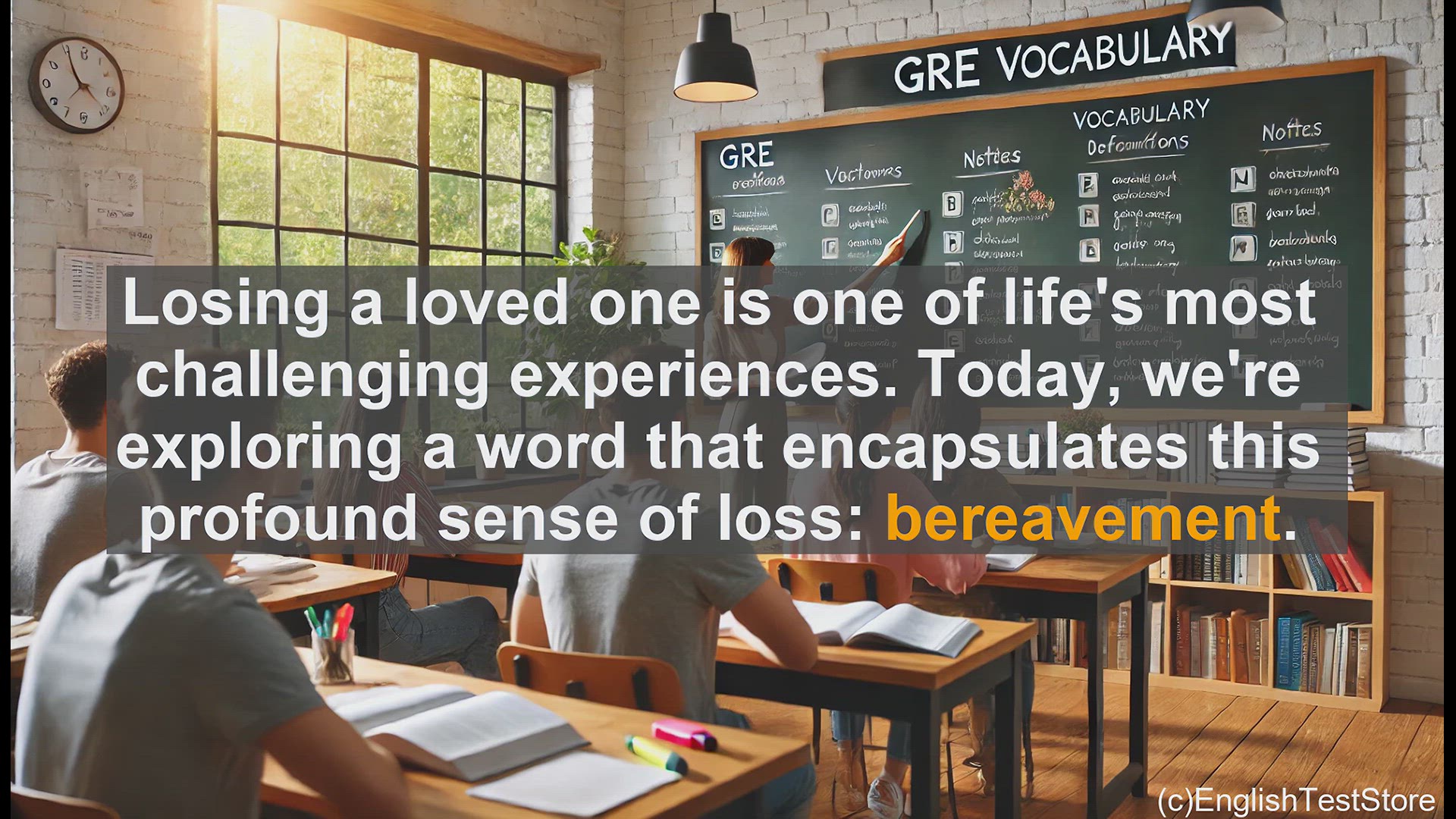 'Video thumbnail for GRE Vocabulary Lesson: Exploring the Meaning of Bereavement'