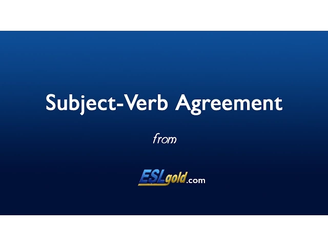 'Video thumbnail for Free English Lessons:  Subject Verb Agreement'