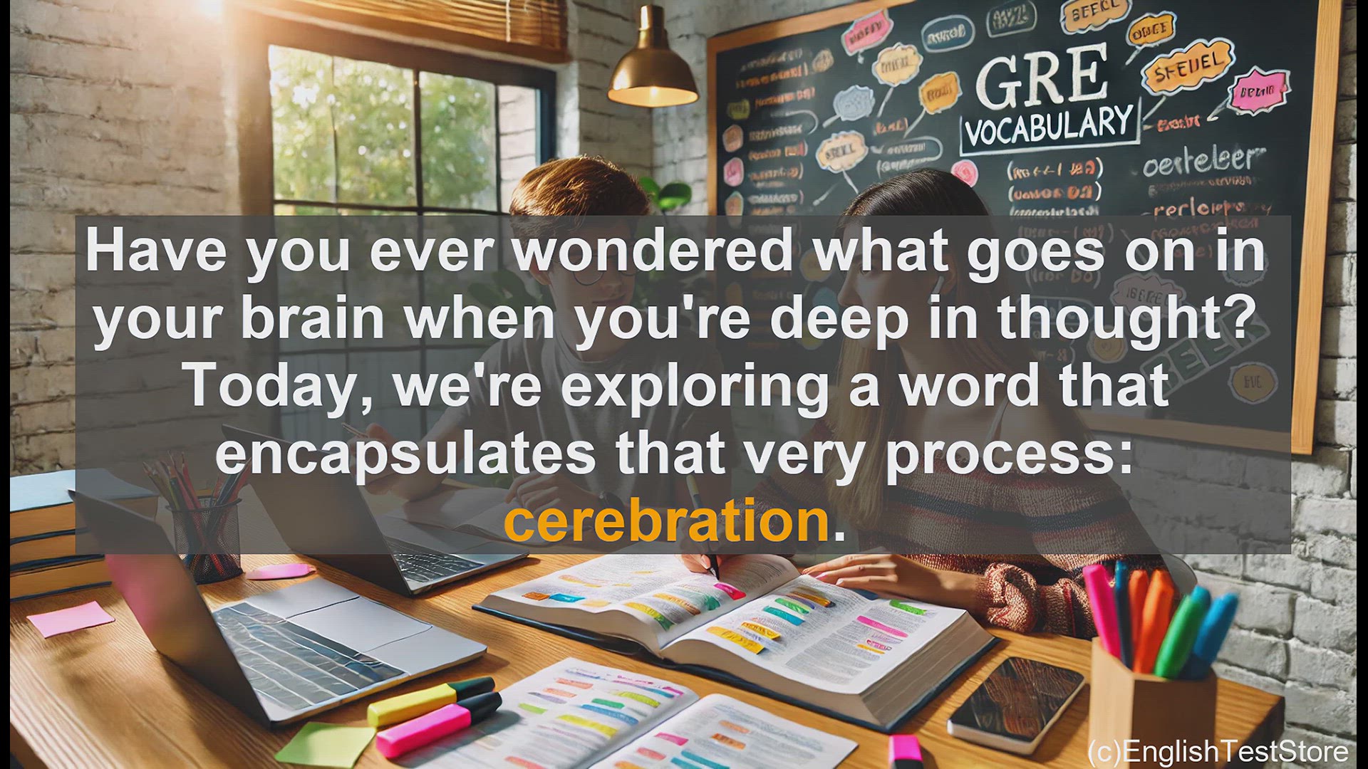 'Video thumbnail for GRE Vocabulary Lesson: Exploring the Power of Cerebration - The Brain's Cognitive Processes'