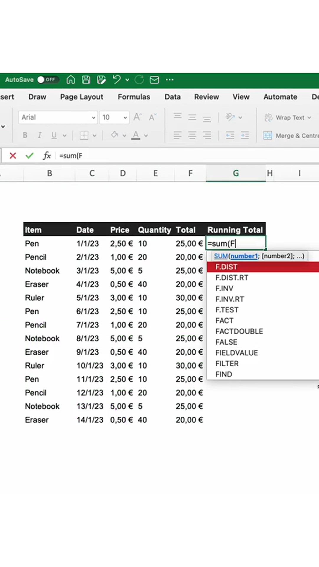Video thumbnail for Calculate running totals in #Excel
