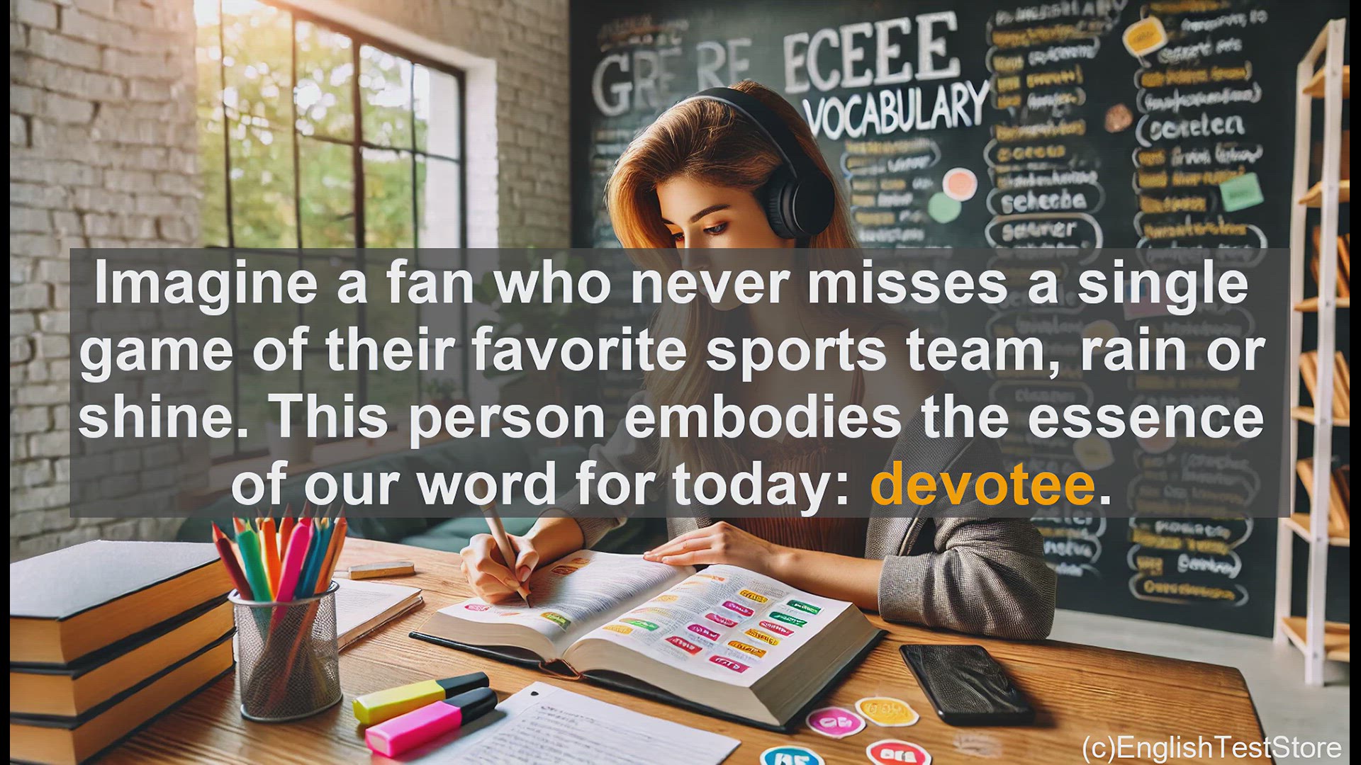 'Video thumbnail for GRE Vocabulary Lesson: Understanding 'Devotee' - A Word for Passionate Supporters'