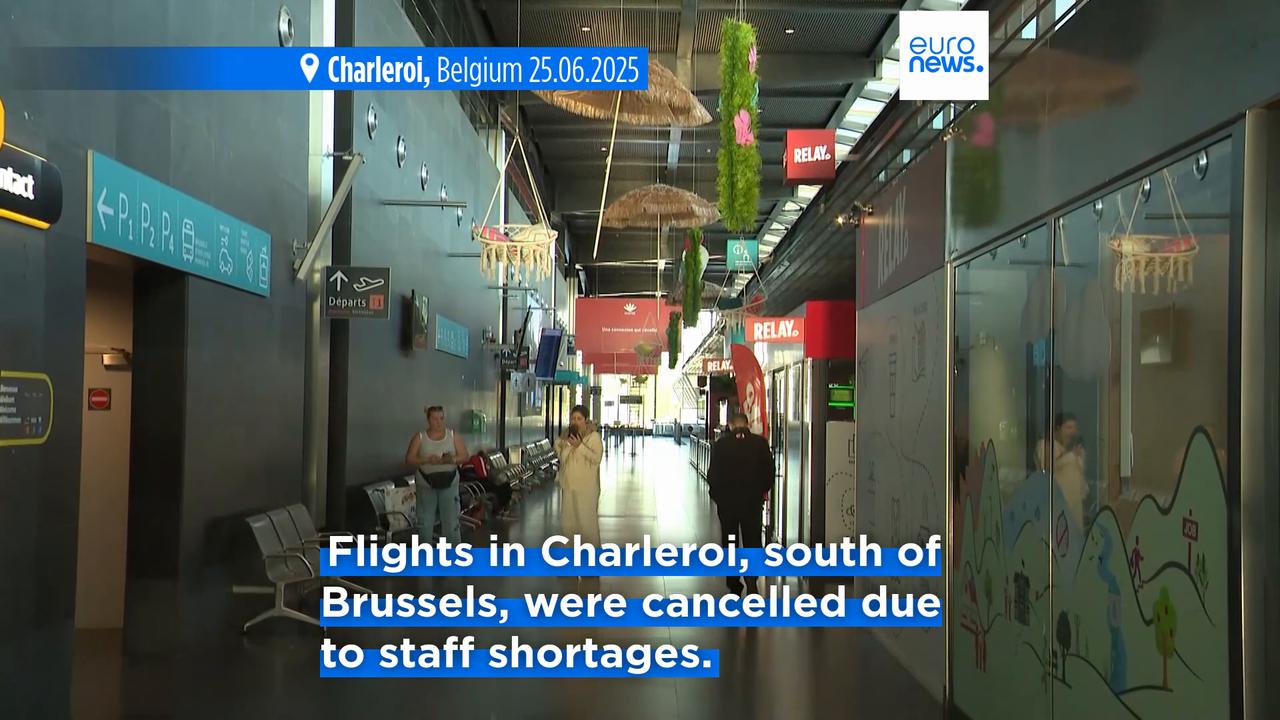 'Video thumbnail for Flights cancelled in Brussels' airports amid general strikes over government plan to reform pensions'