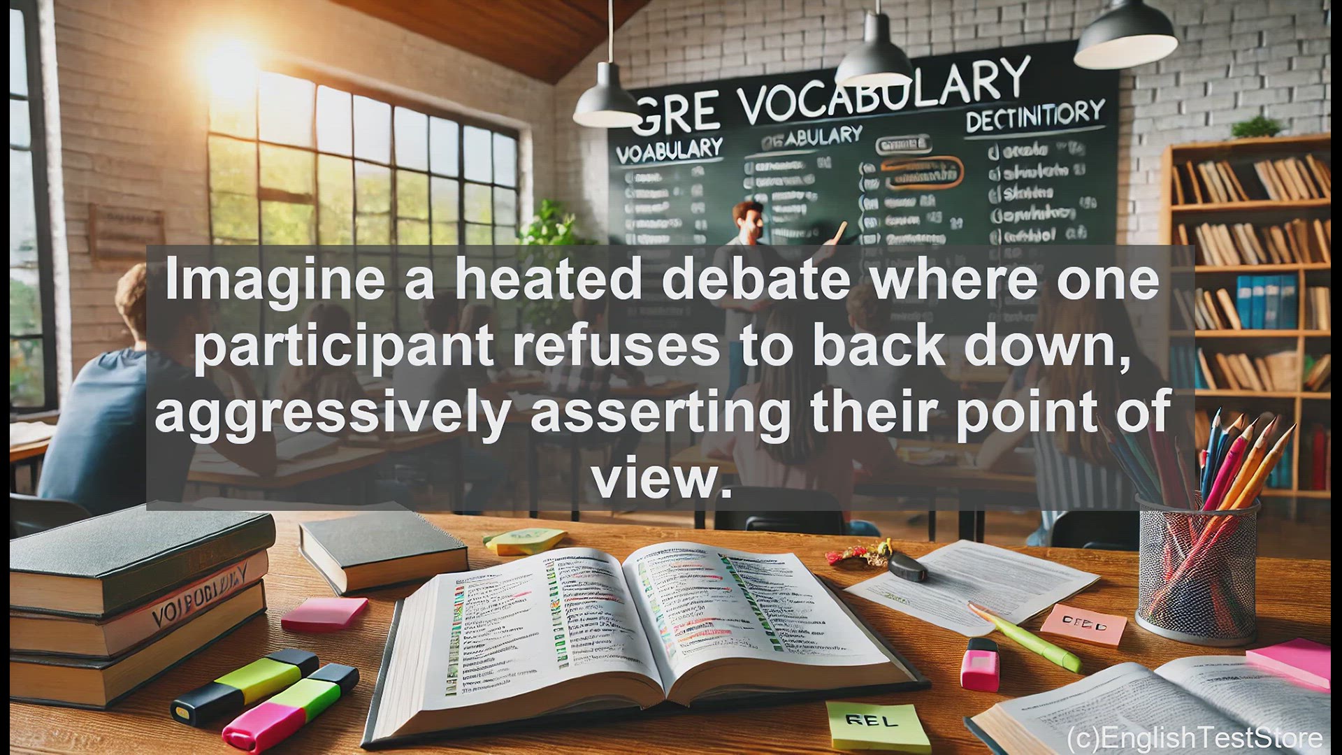 'Video thumbnail for GRE Vocabulary Lesson: Exploring Truculence - Aggressive Defiance in Debate'