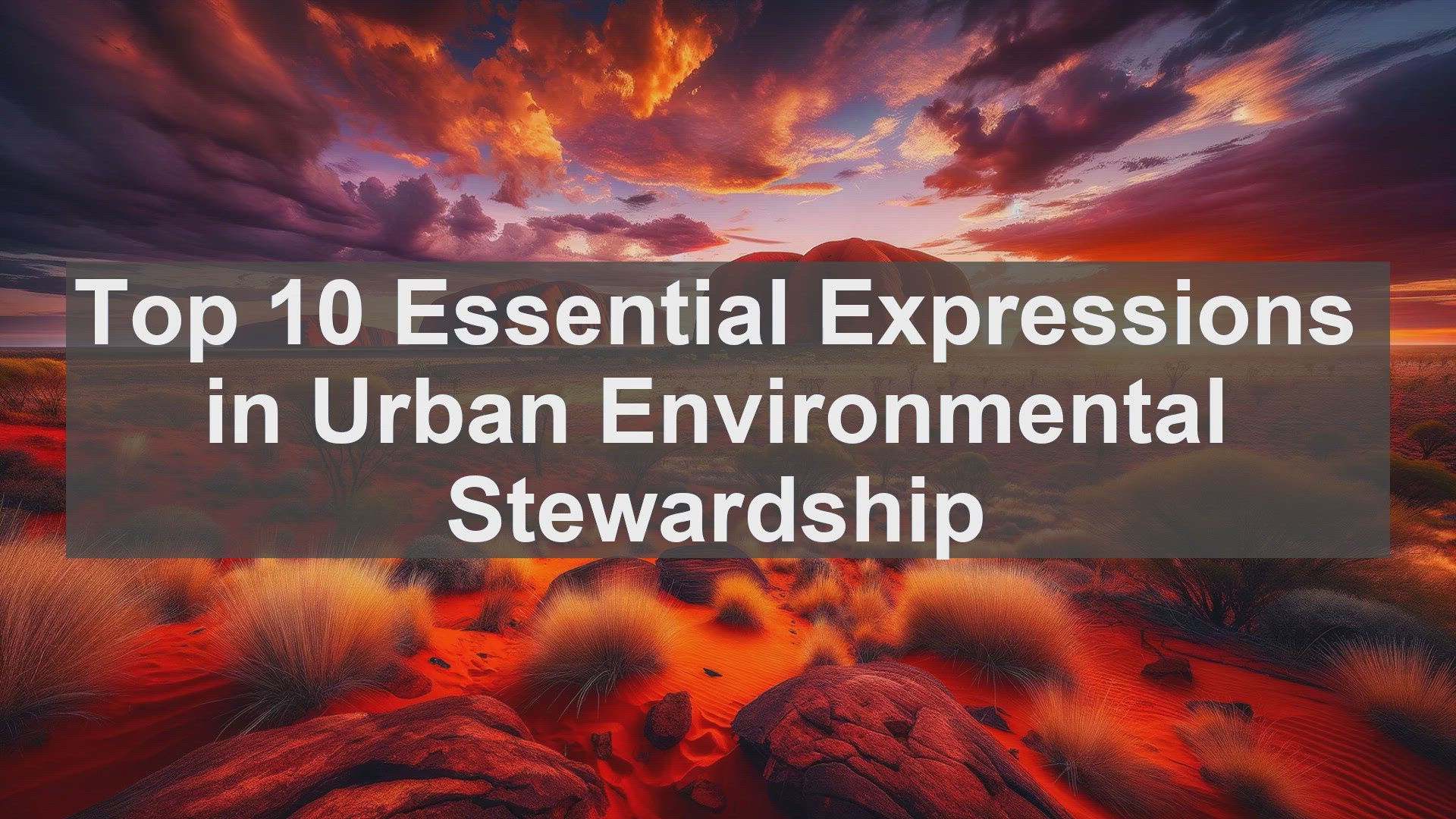 'Video thumbnail for Top 10 Essential Expressions in Urban Environmental Stewardship'