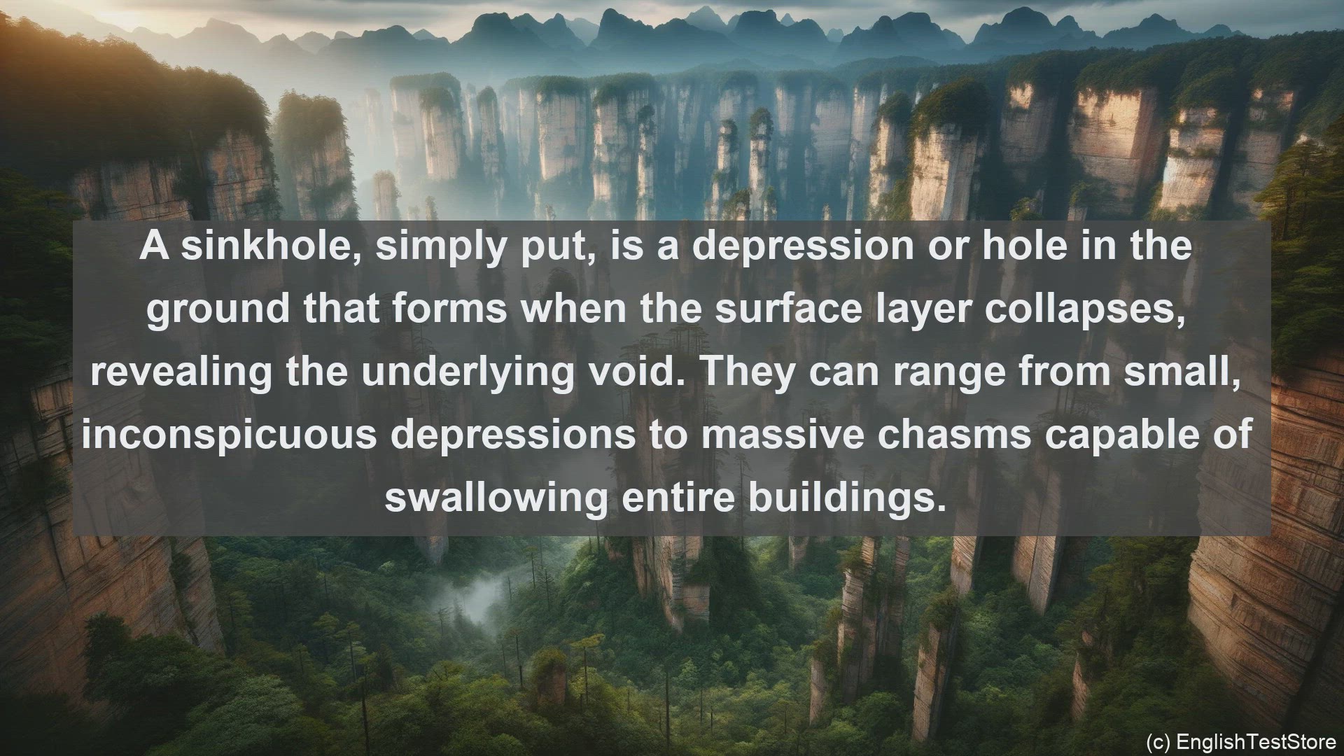 'Video thumbnail for Sink hole in science  definition and examples'