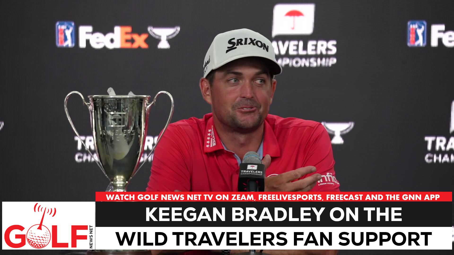 'Video thumbnail for Keegan Bradley marveled at Travelers Championship fan support'