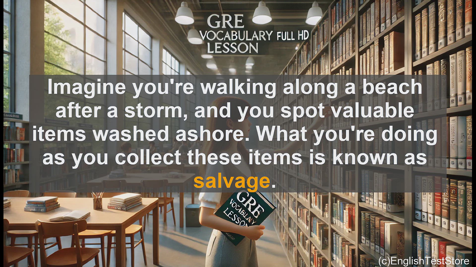'Video thumbnail for GRE Vocabulary Lesson: Salvage - Rescuing the Valuable from the Wreckage'